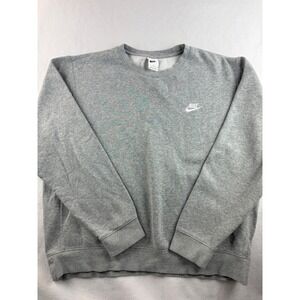 Nike Gray Crewneck Sweatshirt Small‎ Embroidered Logo Athletic Casual Men's L
